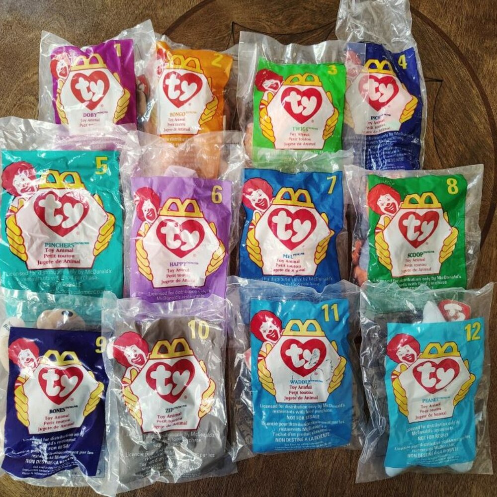 TY McDonald's Teenie Beanies - Complete Bagged Set of 12 (1998)